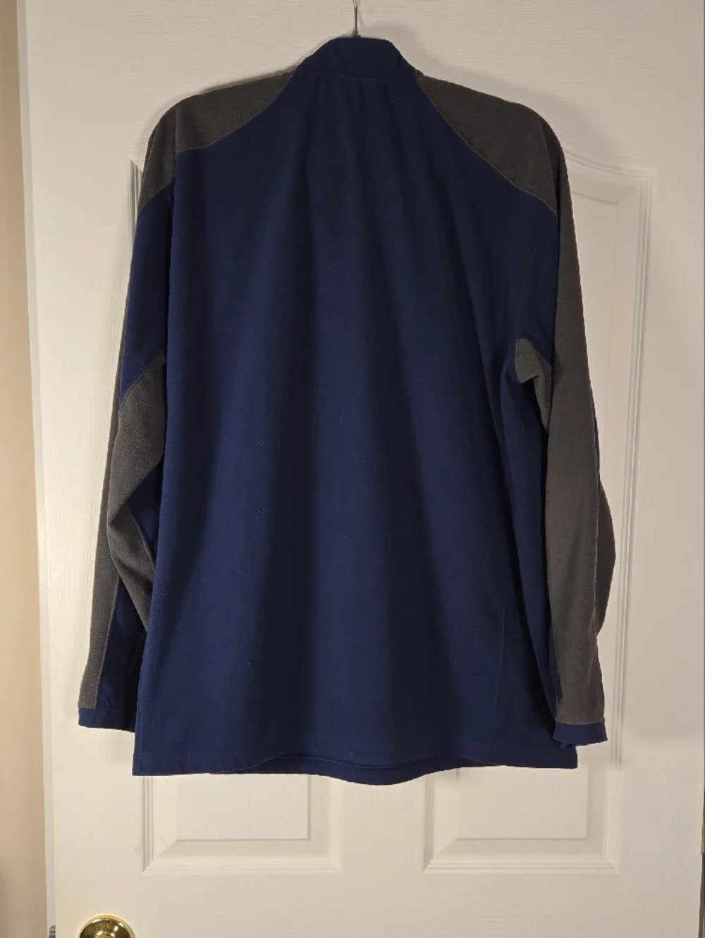 The North Face Navy and Gray Quarter-Zip Fleece Pullover Size XL